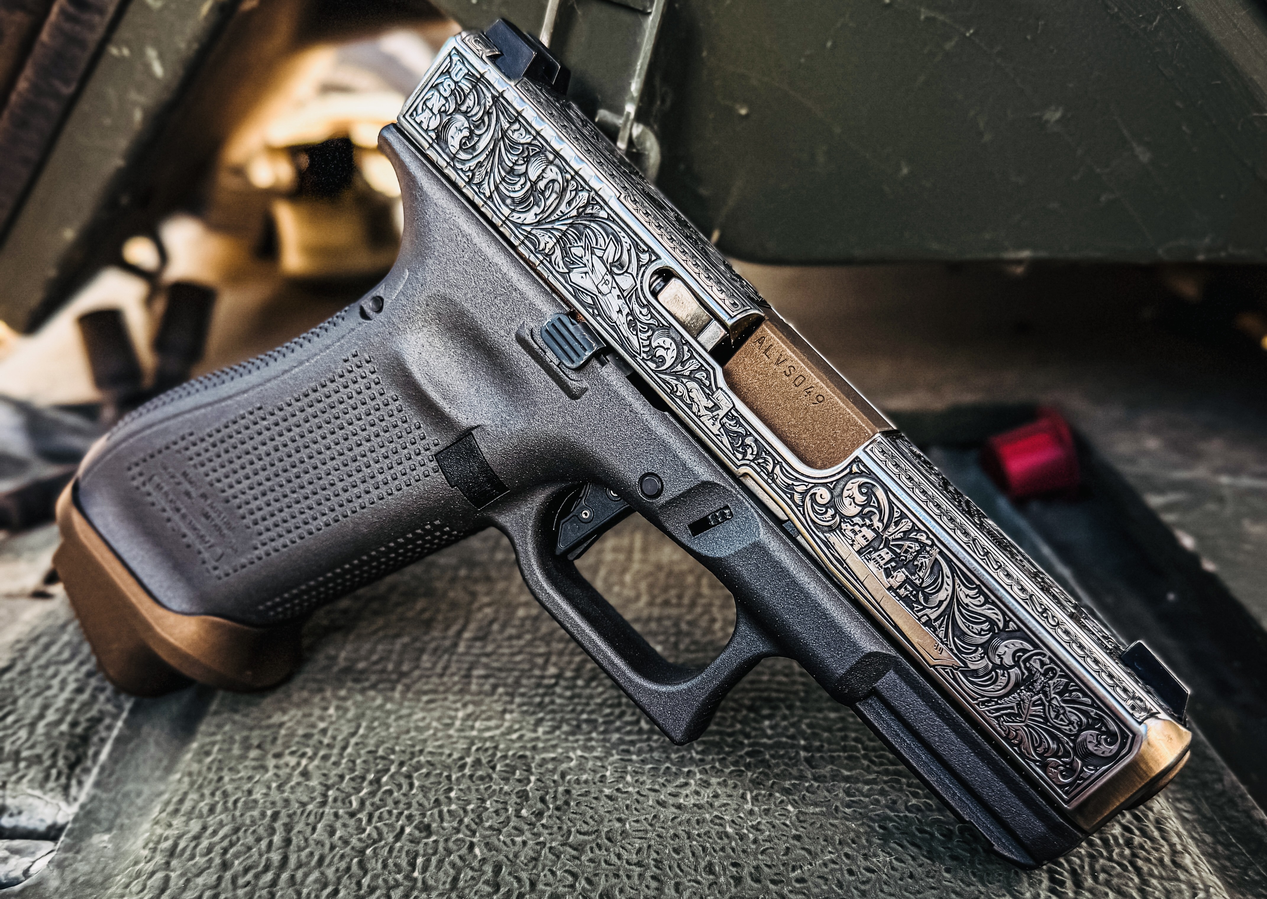 Custom commemorative GLOCK pistol for service academy graduation